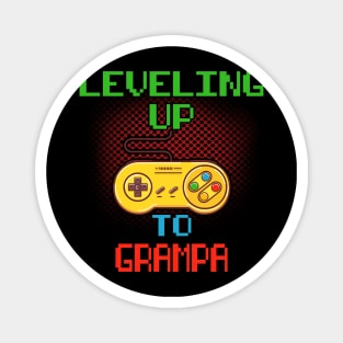 Promoted To Grampa T-Shirt Unlocked Gamer Leveling Up Magnet